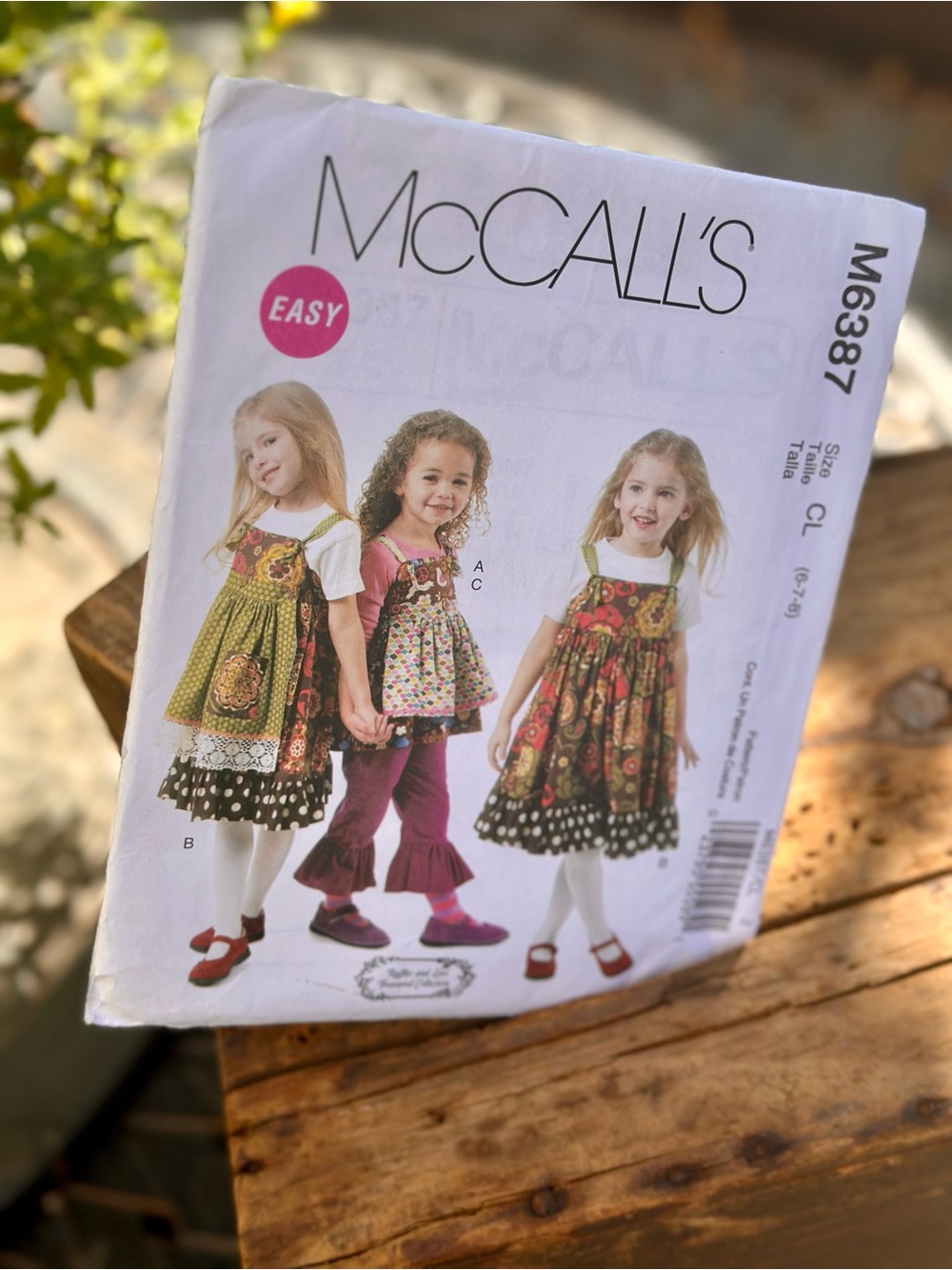 McCall’s M6387 Girls Sewing Pattern Size 6-8 Jumper Top Pants